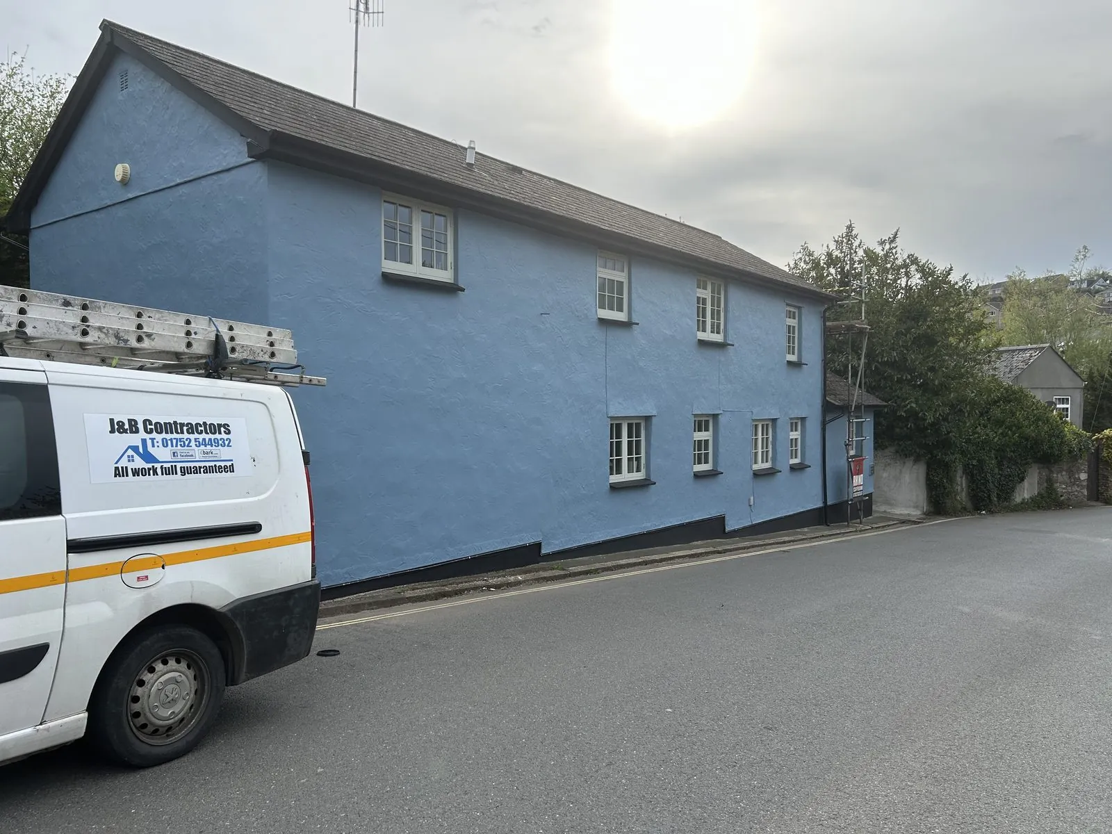 Exterior painting of a detached house in Carn Brea